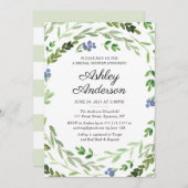 果実の緑の草木のブライダルシャワーの招待状 招待状 (正面/裏面)
