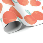 果実の背景にシームレスな桃の柄。合計 ラッピングペーパー (ロールコーナー)