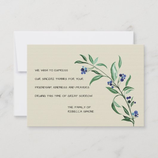 果実の葬式のサンキューカード サンキューカード (正面)