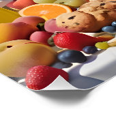 果実の風景付き白いバンニー ポスター (コーナー)