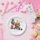 果実を使ったミルクとハチミ素朴ツ ペーパープレート (パーティー)