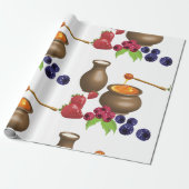 果実を使ったミルクとハチミ素朴ツ ラッピングペーパー (アンロールド)