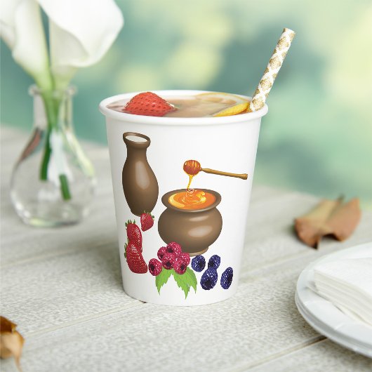 果実を使ったミルクとハチミ素朴ツ 紙コップ