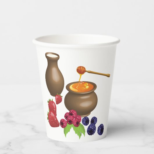 果実を使ったミルクとハチミ素朴ツ 紙コップ (正面)