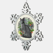 果実を持つロシアのな青猫 スノーフレークピューターオーナメント (右)