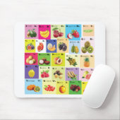 果実を持つ英語のアルファベット マウスパッド (マウス)