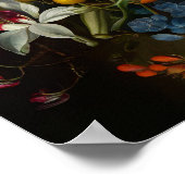 果実カラフルと花を持つ静物生活 ポスター (角)