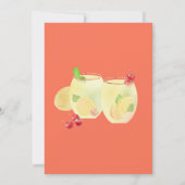 果実カラフルと葉のパーティー付きカクテル 招待状 (裏面)