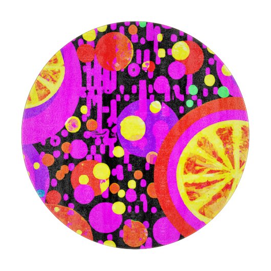 果実カラフル模様 カッティングボード (正面)