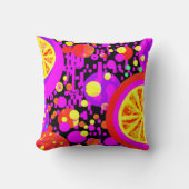 果実カラフル模様 クッション (正面)