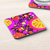 果実カラフル模様 コースター (左側)