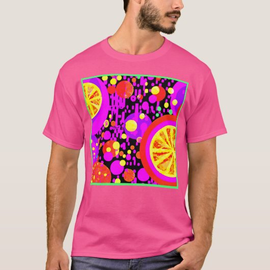 果実カラフル模様 Tシャツ (正面)