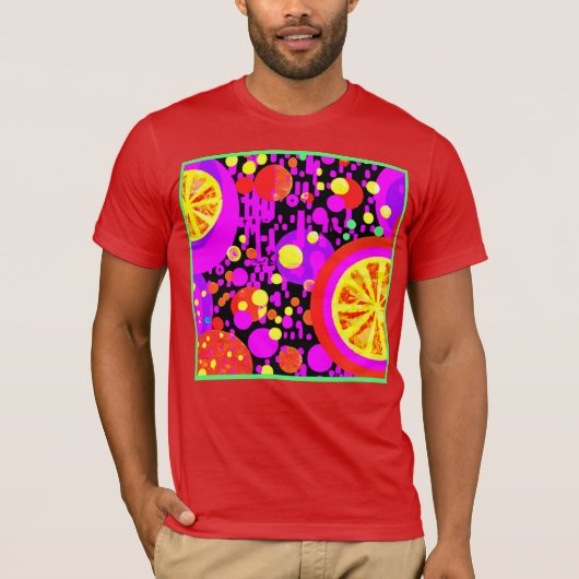 果実カラフル模様 Tシャツ (正面)