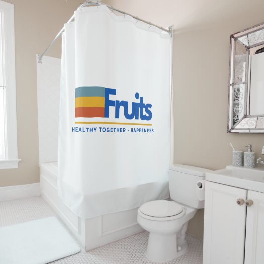 果実タイポグラフィ シャワーカーテン (インサイチュ)