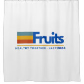 果実タイポグラフィ シャワーカーテン (正面)
