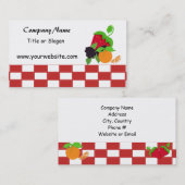 果実テーマ市松模様に 名刺 (正面/裏面)