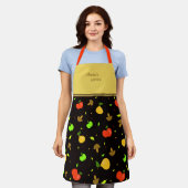 果実パターン エプロン (着用した状態)