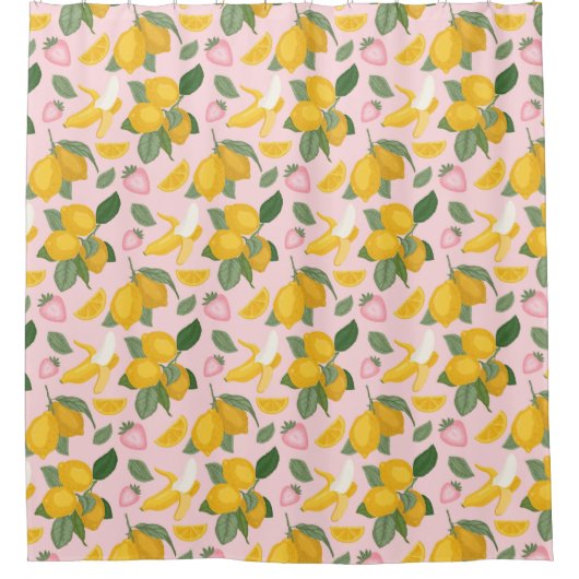 果実パターン シャワーカーテン (正面)