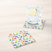 果実パターン スクエアペーパーコースター (インサイチュ)