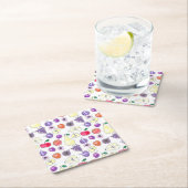 果実パターン スクエアペーパーコースター (インサイチュ)