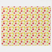 果実パターン フリースブランケット (正面(横))