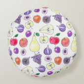 果実パターン ラウンドクッション (裏面)