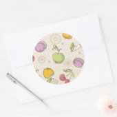 果実パターン ラウンドシール (封筒)