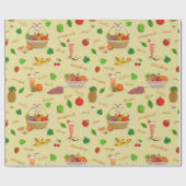 果実パターン ラッピングペーパー (フラット)