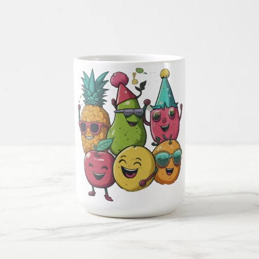 果実パーティー幸せ踊り コーヒーマグカップ (中央)