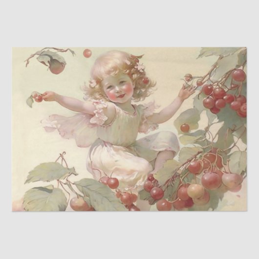 果実ビクトリアンの木の「さくらんぼの妖精」 薄葉紙 (正面)