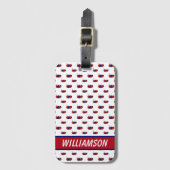 果実フルーツパターンレッドブルーのパーソナライズ ラゲッジタグ (正面縦)