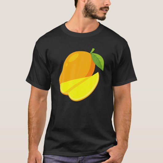 果実主義ビーガンのための黄色のマンゴー熱帯果実 Tシャツ (正面)
