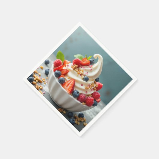 果実凍っていとグラノーラのヨーグルト スタンダードカクテルナプキン (角)