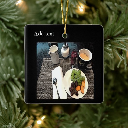 果実及びコーヒー セラミックオーナメント (ツリー)