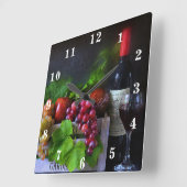 果実及びワイン スクエア壁時計 (傾斜)