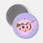 果実及び果実入りティーポット磁葉石 マグネット (正面/裏面)