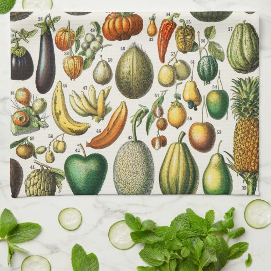 果実及び野菜 キッチンタオル (折り畳み)