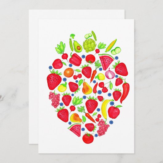 果実及び野菜 招待状 (正面/裏面)