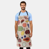 果実手描きヴィンテージイラストレーション。 エプロン (着用した状態)