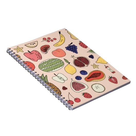 果実手描き模様 ノートブック (右側)