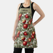 果実果汁の多い赤いリンゴパーソナライズされたの名前 エプロン (インサイチュ)