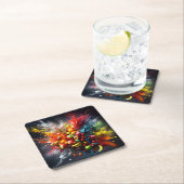 果実爆発 スクエアペーパーコースター (インサイチュ)