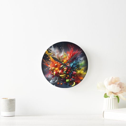 果実爆発 ラウンド壁時計 (ホーム)