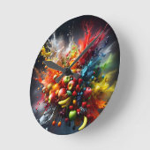 果実爆発 ラウンド壁時計 (傾斜)