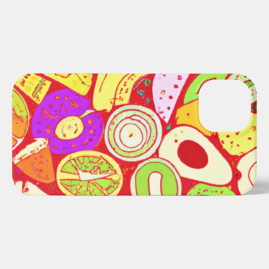 果実素晴らしの模様の混合物買今 iPhoneケース (裏面横)