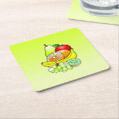 果実質パルプボードコースター スクエアペーパーコースター (アングル)