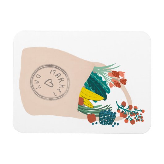 果実野菜が食料品を流出させた農家市場 マグネット (横)