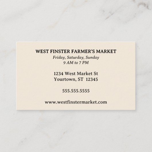 果実野菜ファーマーズマーケットCSA 名刺 (裏面)