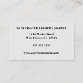 果実野菜フレームファーマーズマーケットCSA 名刺 (裏面)