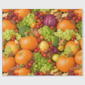 果実野菜繰り返しデザイン ラッピングペーパー (フラット)